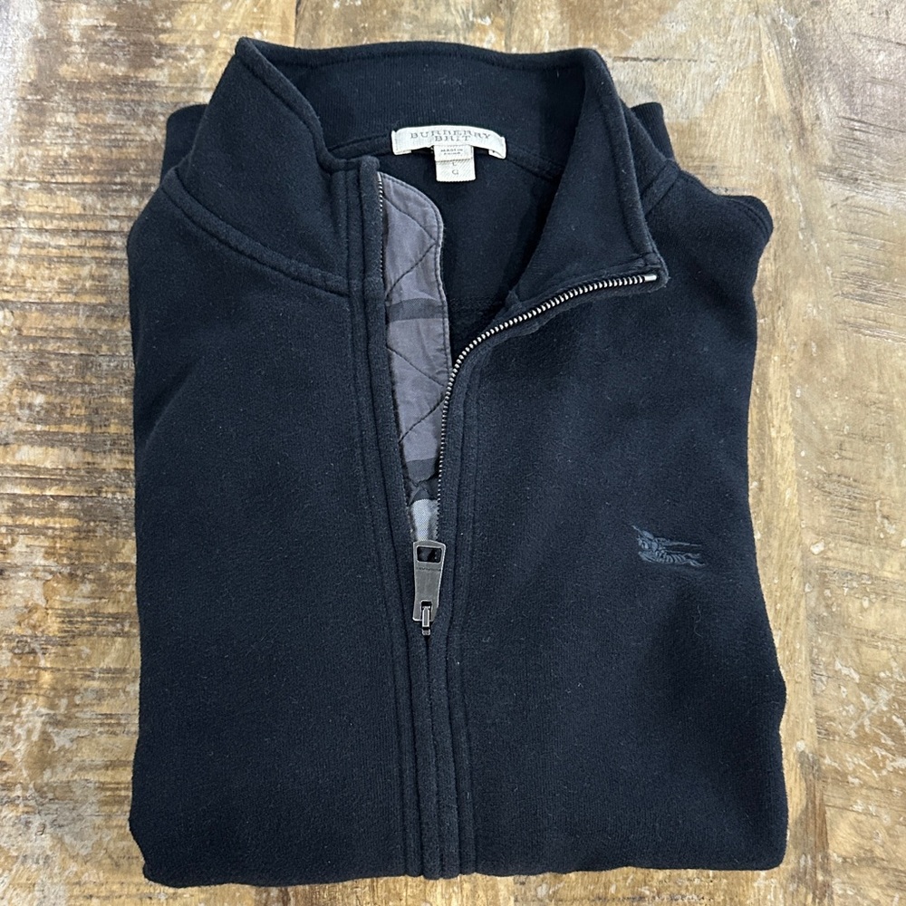 Burberry Black Full-Zip Cardigan Sweater